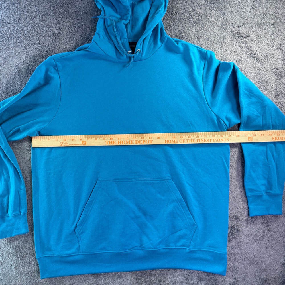 Harley-Davidson Electric Blue Cyan Pullover Hoodie Sweatshirt Kangaroo Pocket XL - Picture 4 of 6